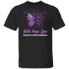Faith Hope Love Purple Butterfly Pancreatic Cancer Awareness T-Shirt & Hoodie | Teecentury.com