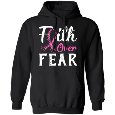 Breast Cancer Awareness Pink Ribbon Faith Over Fear T-Shirt & Hoodie | Teecentury.com