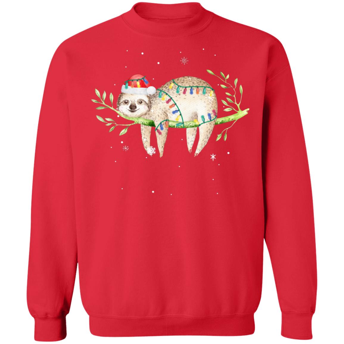 Santa Sloth Christmas Lights Sloth Lover Christmas Gift T-Shirt & Sweatshirt | Teecentury.com