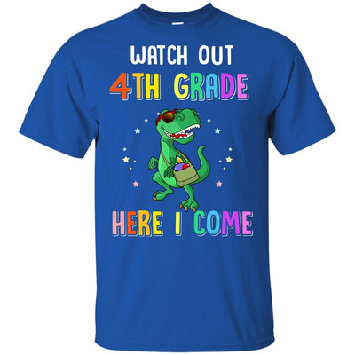 4th Grade Here I Come Dinosaur Back To School Youth Youth Shirt | Teecentury.com