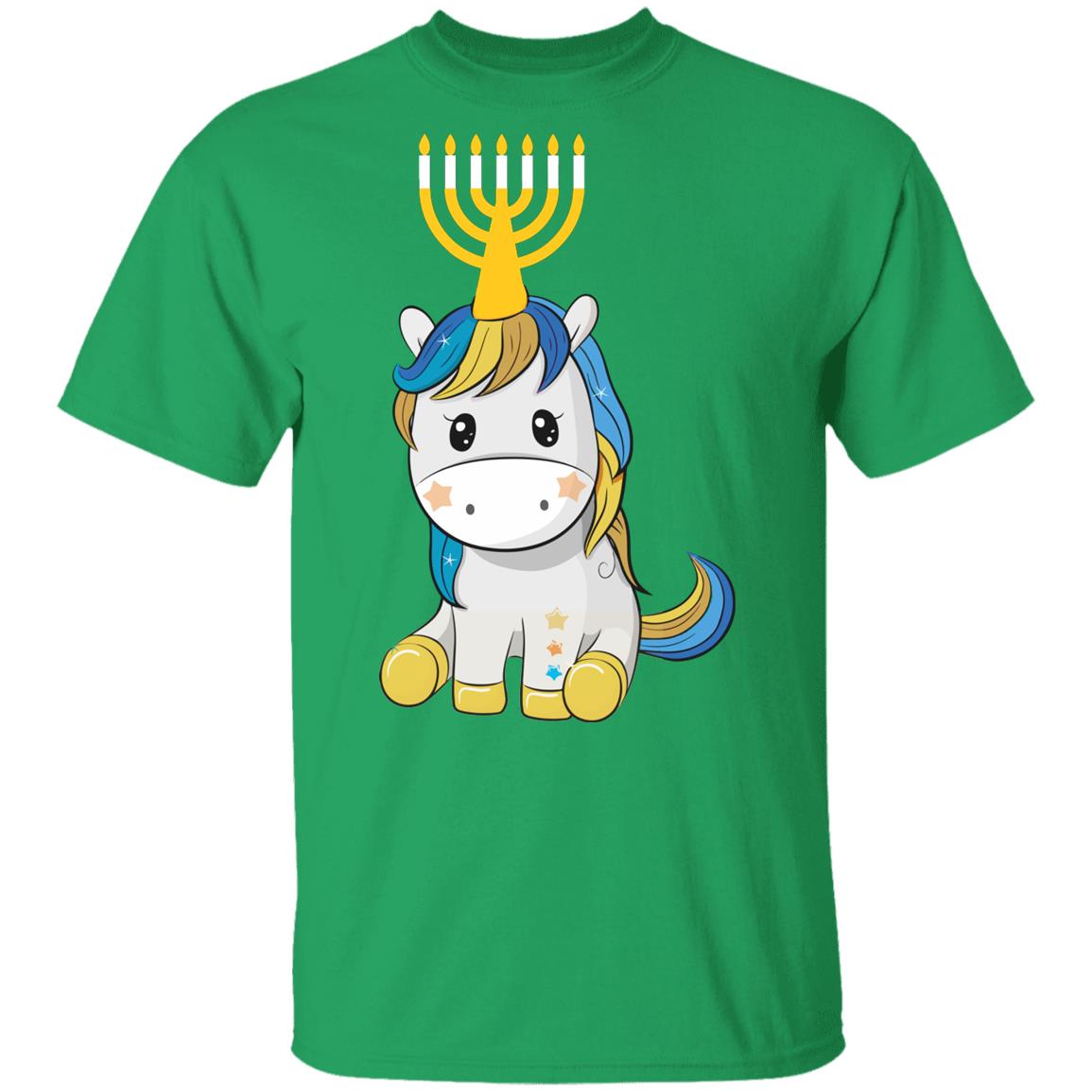 Funny Jewish Unicorn Menorah Kids Girl Hanukkah Youth Youth Shirt | Teecentury.com