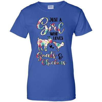 Just A Girl Who Loves Goats Chickens Lovers T-Shirt & Tank Top | Teecentury.com