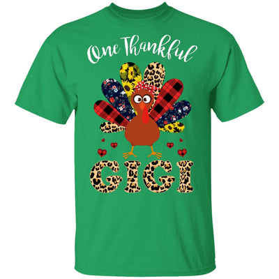 One Thankful Gigi Leopard Turkey Thanksgiving Gift T-Shirt & Sweatshirt | Teecentury.com