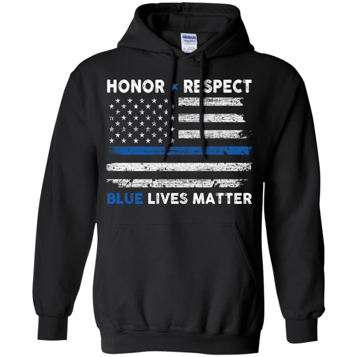 Honor and Respect Blue lives matter Shirt Hoodie Teecentury