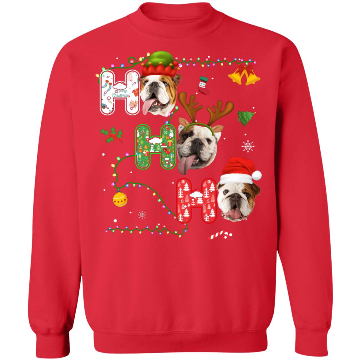 Christmas Ho Ho Ho Bulldog Lover Funny Xmas Gift T-Shirt & Sweatshirt | Teecentury.com