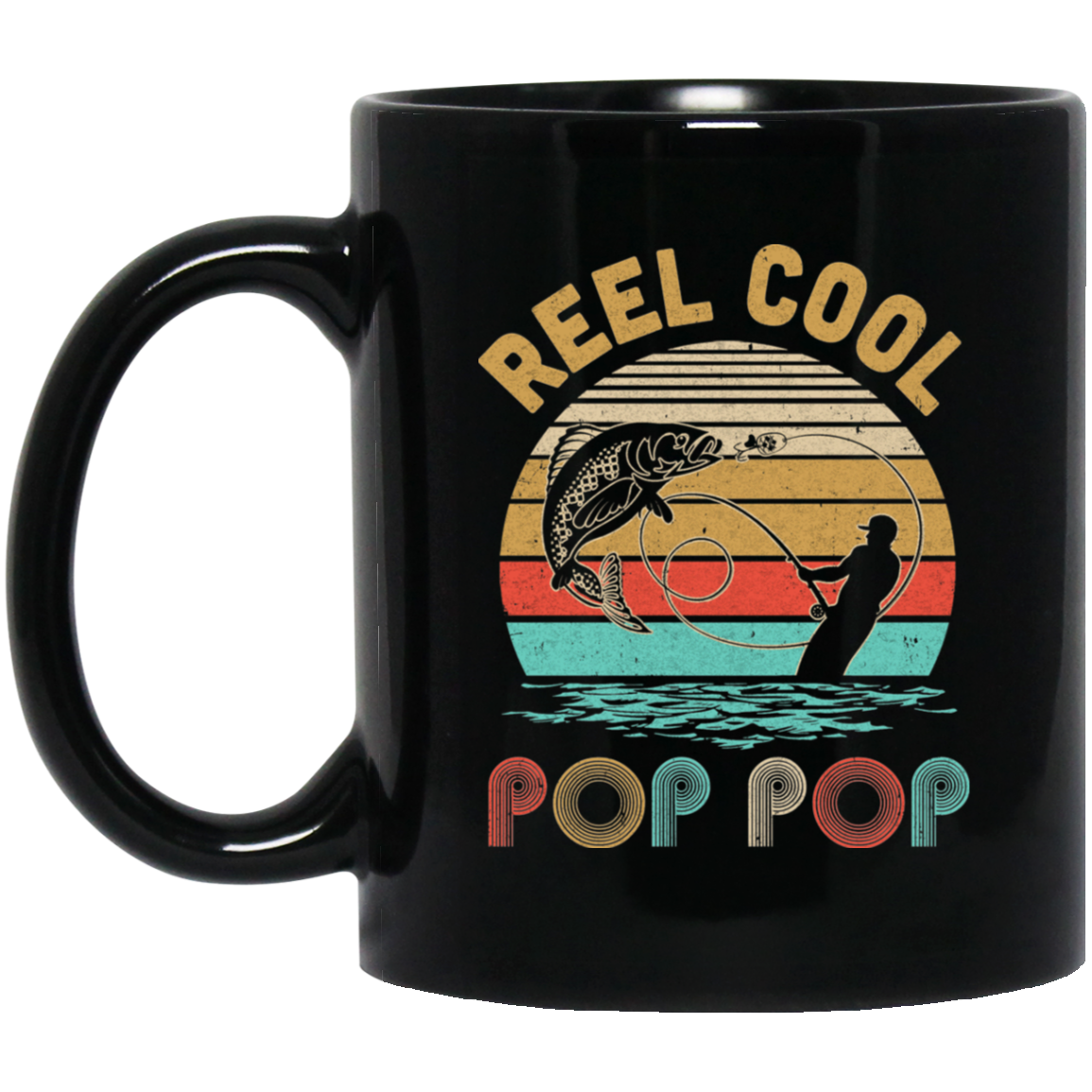 Vintage Reel Cool Pop Pop Fish Fishing Father's Day Gift Mug Coffee Mug | Teecentury.com