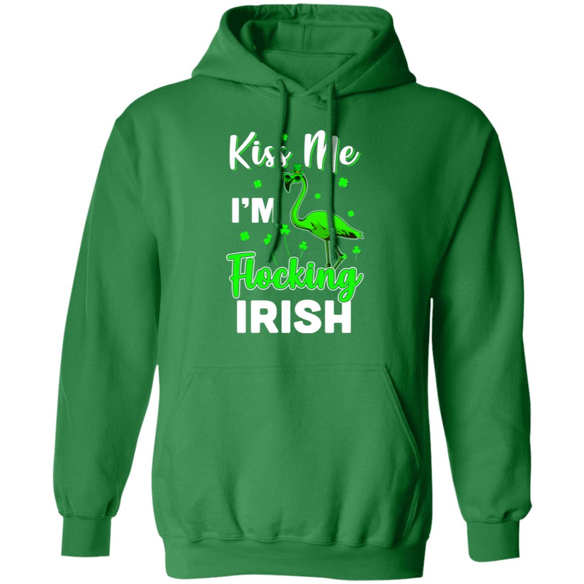 Kiss Me I'm Flocking Irish Green Flamingo St Patrick's Day T-Shirt & Hoodie | Teecentury.com