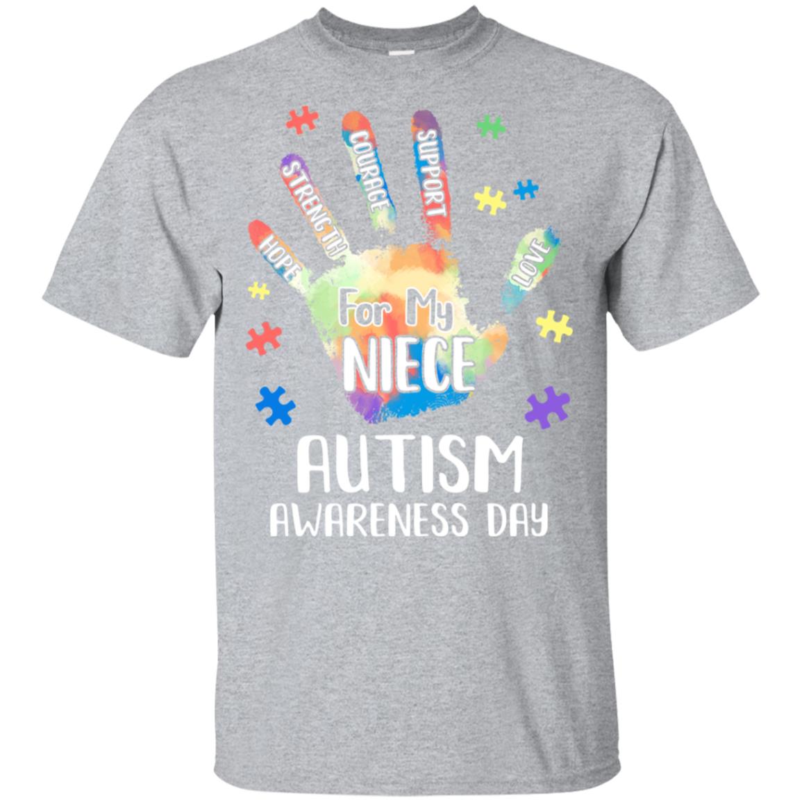 Support Autism Awareness For My Niece Puzzle Gift T-Shirt & Hoodie | Teecentury.com