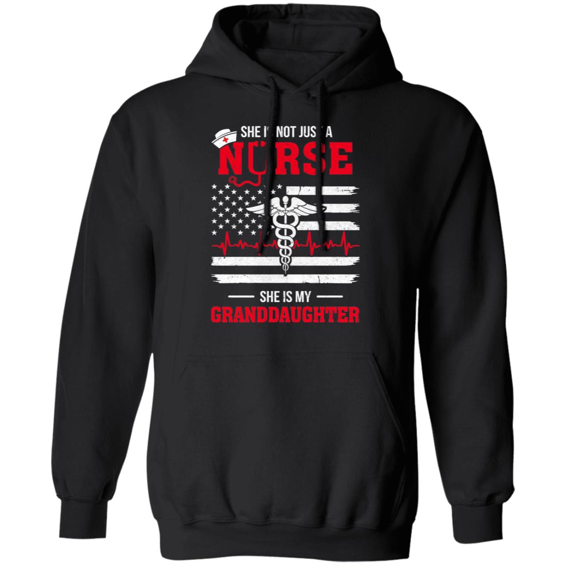 She Is Not Just A Nurse She Is My Granddaughter American Flag T-Shirt & Hoodie | Teecentury.com