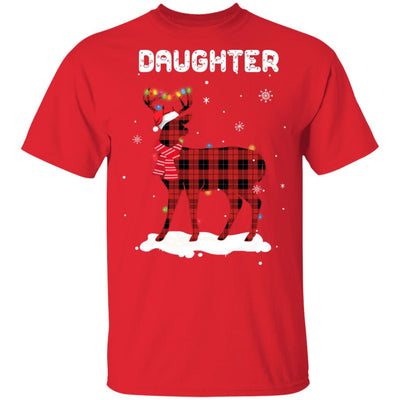 Daughter Deer Red Plaid Christmas Family Matching Pajamas T-Shirt & Sweatshirt | Teecentury.com