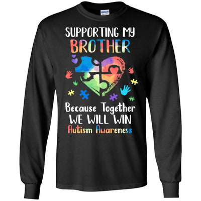 Supporting My Brother Puzzle Autism Awareness Month T-Shirt & Hoodie | Teecentury.com