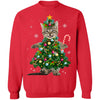 Santa Maine Coon Cat Christmas Tree Light Funny Xmas Cat T-Shirt & Sweatshirt | Teecentury.com