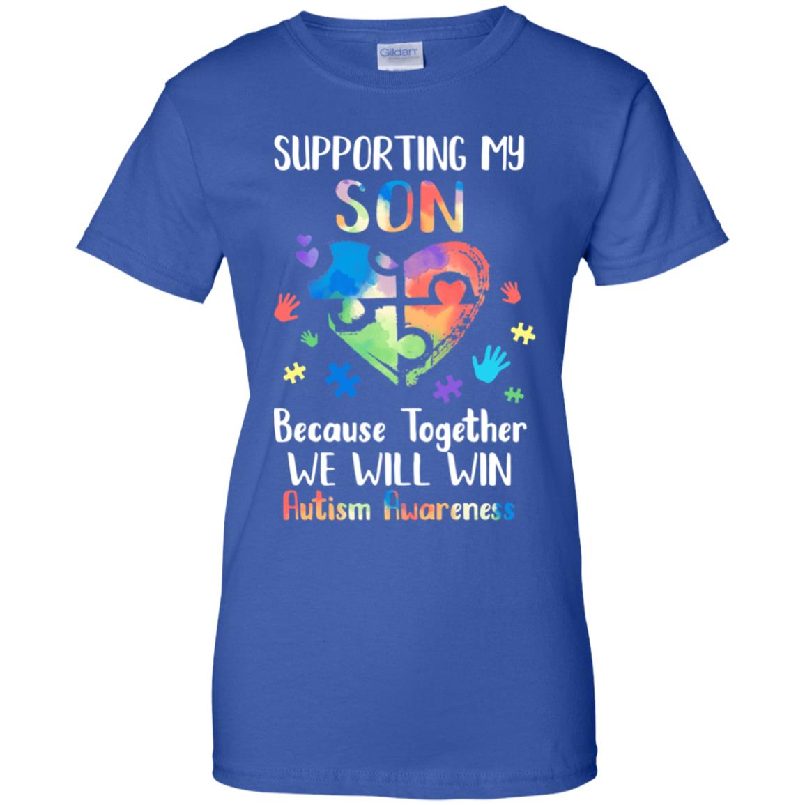 Supporting My Son Puzzle Autism Awareness Month T-Shirt & Hoodie | Teecentury.com
