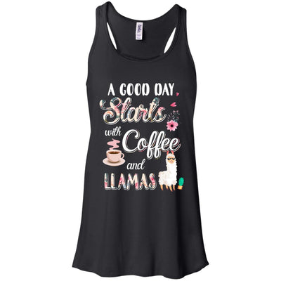 A Good Day Starts With Coffee And Llamas Lover Gift T-Shirt & Tank Top | Teecentury.com