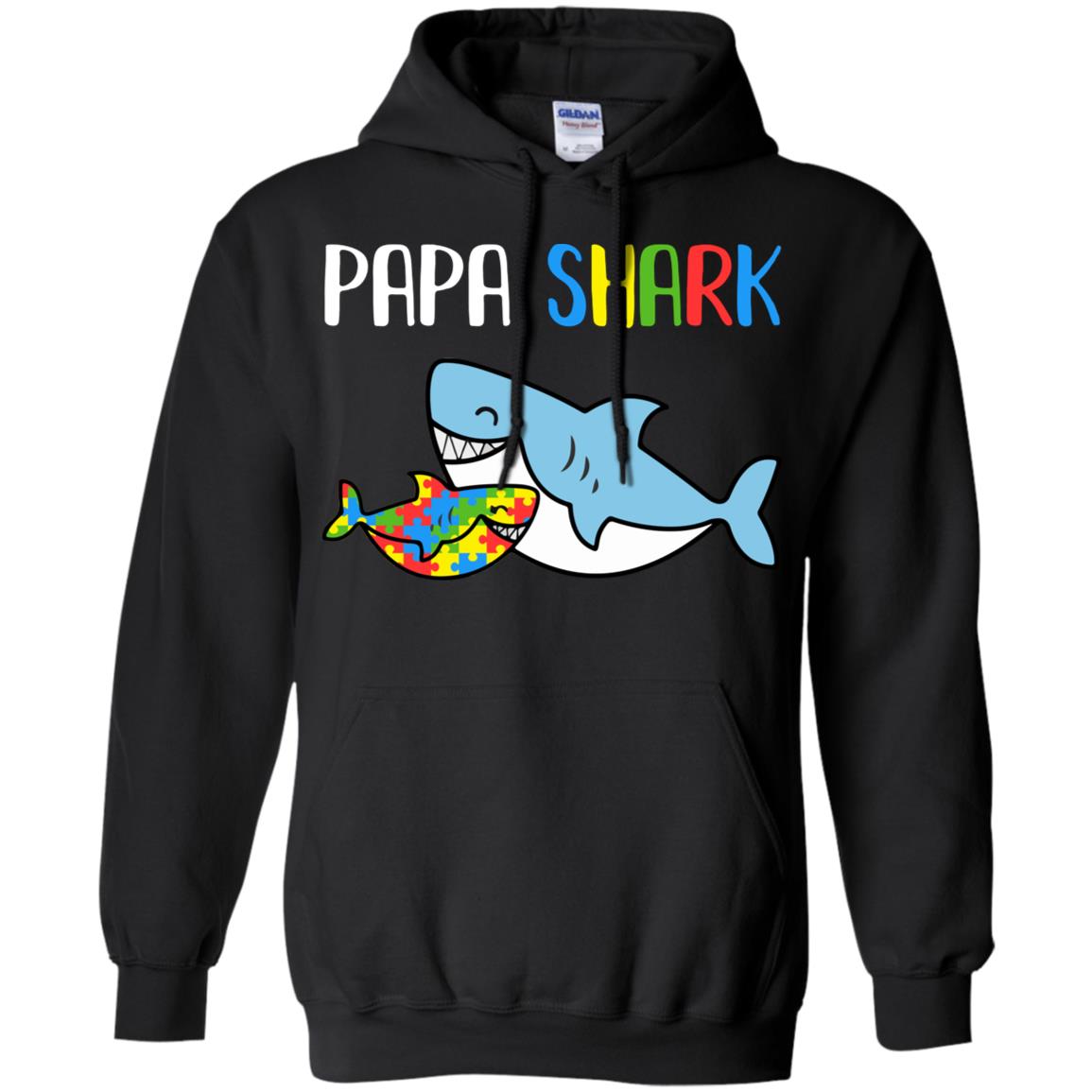 Papa Shark Support Autism Awareness For Grandchild T-Shirt & Hoodie | Teecentury.com
