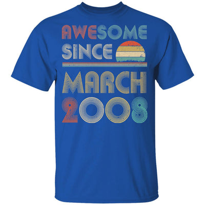 Awesome Since March 2008 Vintage 14th Birthday Gifts Youth Youth Shirt | Teecentury.com