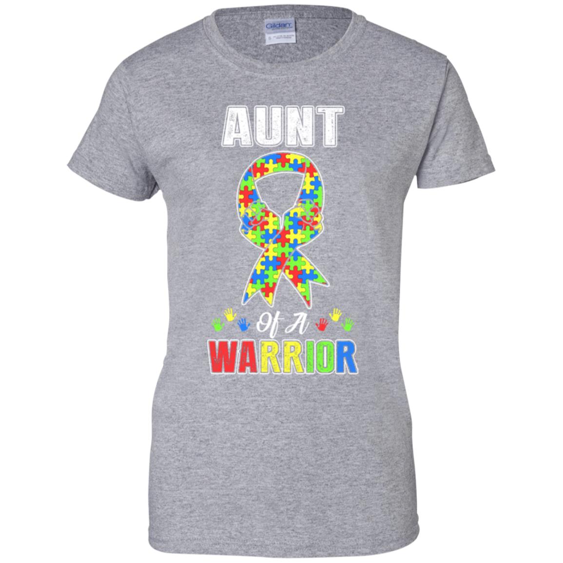 Aunt Of A Warrior Support Autism Awareness Gift T-Shirt & Hoodie | Teecentury.com