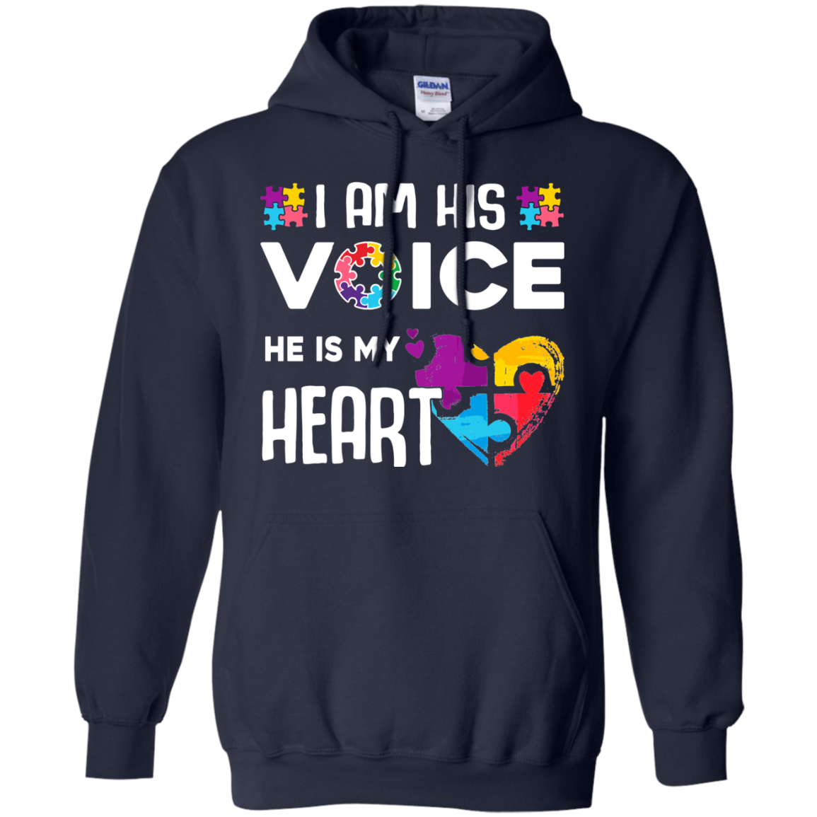 Autism Awareness I Am His Voice He Is My Heart Autism Mom T-Shirt & Hoodie | Teecentury.com