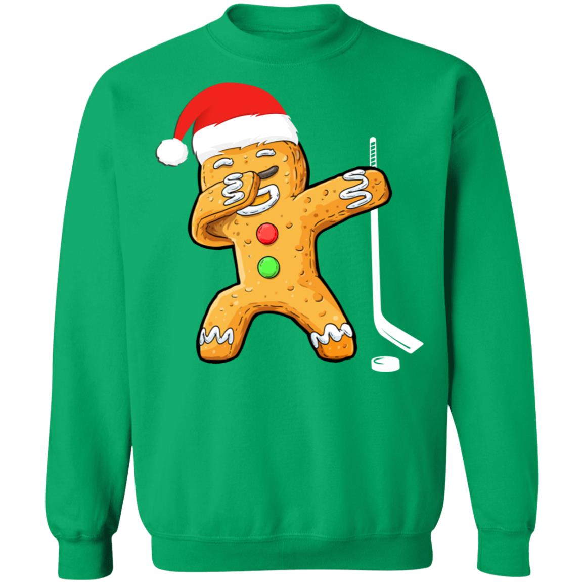 Dabbing Gingerbread Santa Hockey Christmas Pajama Gifts T-Shirt & Sweatshirt | Teecentury.com