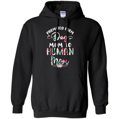 Floral Promoted From Dog Mom To Human Mom Gift T-Shirt & Tank Top | Teecentury.com