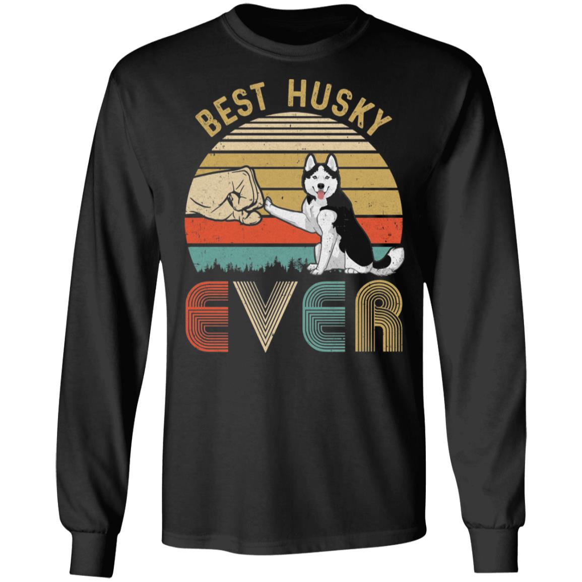 Vintage Best Husky Dad Ever Bump Fit Funny Dad Gifts T-Shirt & Hoodie | Teecentury.com