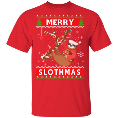 Merry Slothmas Christmas Pajama Sloth Lovers Ugly Sweater T-Shirt & Sweatshirt | Teecentury.com