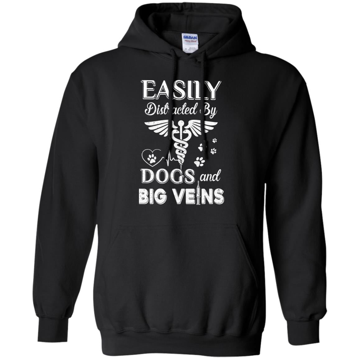Easily Distracted By Dogs And Big Veins Nurse Puppy T-Shirt & Hoodie | Teecentury.com