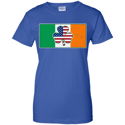 Shamrock Irish Ireland USA American Flag Gift T-Shirt & Hoodie | Teecentury.com