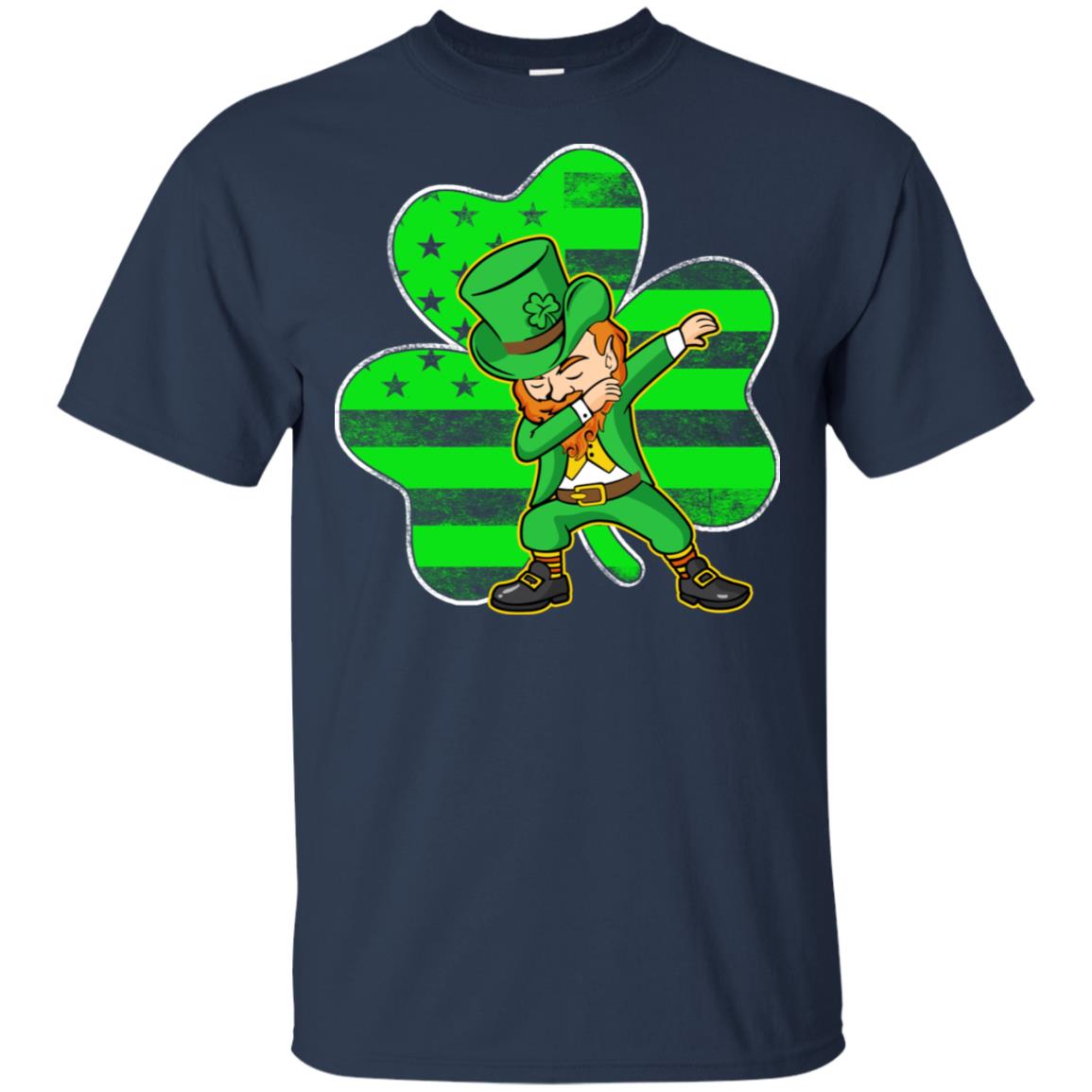 St Patricks Day Leprechaun Dabbing Dab American Flag T-Shirt & Hoodie | Teecentury.com