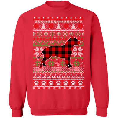 Pit bull Red Plaid Ugly Christmas Sweater Gifts T-Shirt & Sweatshirt | Teecentury.com