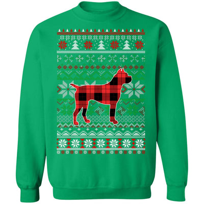 Boxer Red Plaid Ugly Christmas Sweater Funny Gifts T-Shirt & Sweatshirt | Teecentury.com