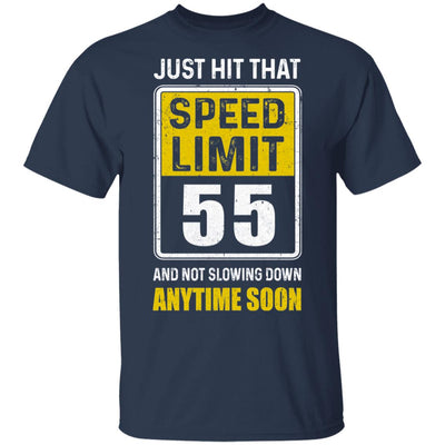 Happy 55th Birthday Gift With Speed Limit Sign 55 T-Shirt & Hoodie | Teecentury.com
