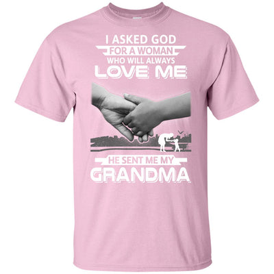 I Asked God For A Woman Who Always Love Me Grandma Youth Youth Shirt | Teecentury.com