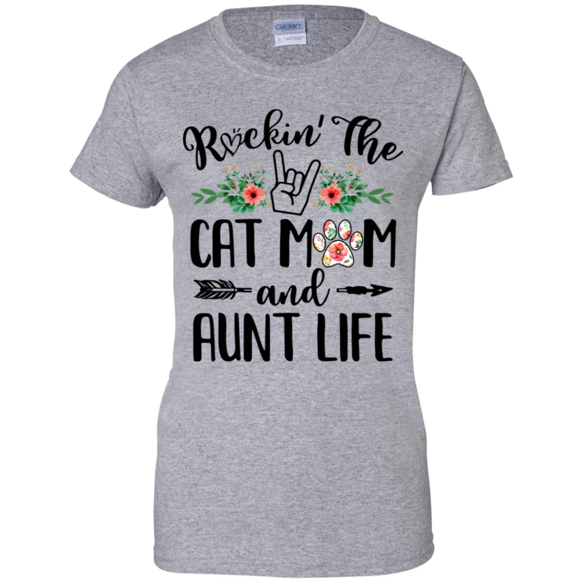 Rockin' The Cat Mom And Aunt Life Mother's Day Gift T-Shirt & Tank Top | Teecentury.com