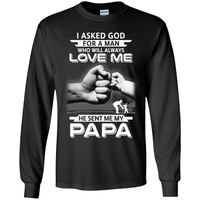 I Asked God For A Man Who Always Love Me Papa Youth Youth Shirt | Teecentury.com