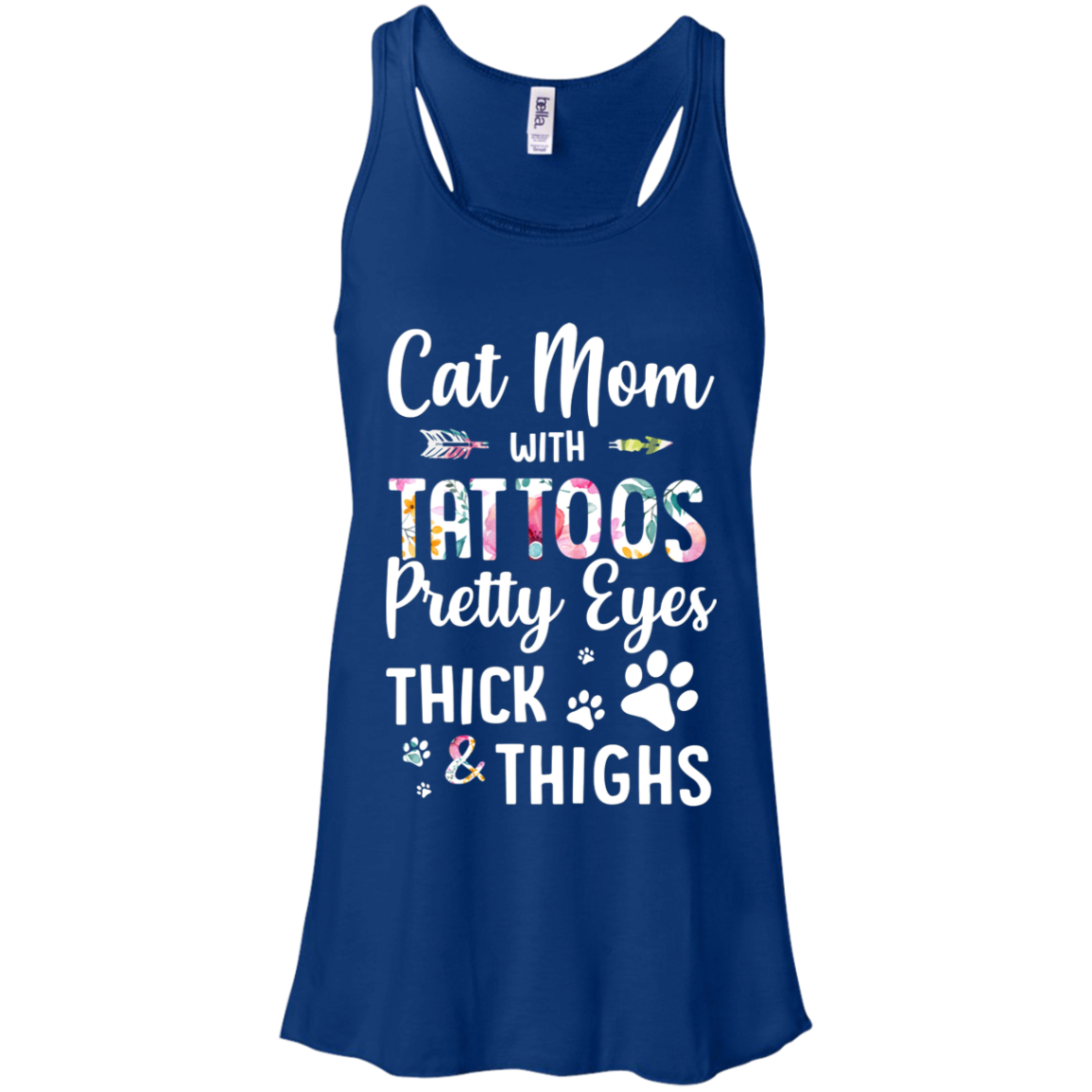 Cat Mom With Tattoos Pretty Eyes Thick Thighs T-Shirt & Tank Top | Teecentury.com