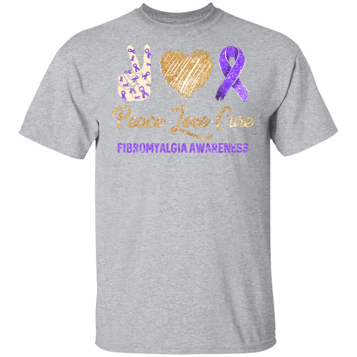 Peace Love Cure Fibromyalgia Awareness T-Shirt & Hoodie | Teecentury.com