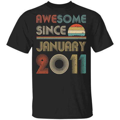 Awesome Since January 2011 Vintage 11th Birthday Gifts Youth Youth Shirt | Teecentury.com