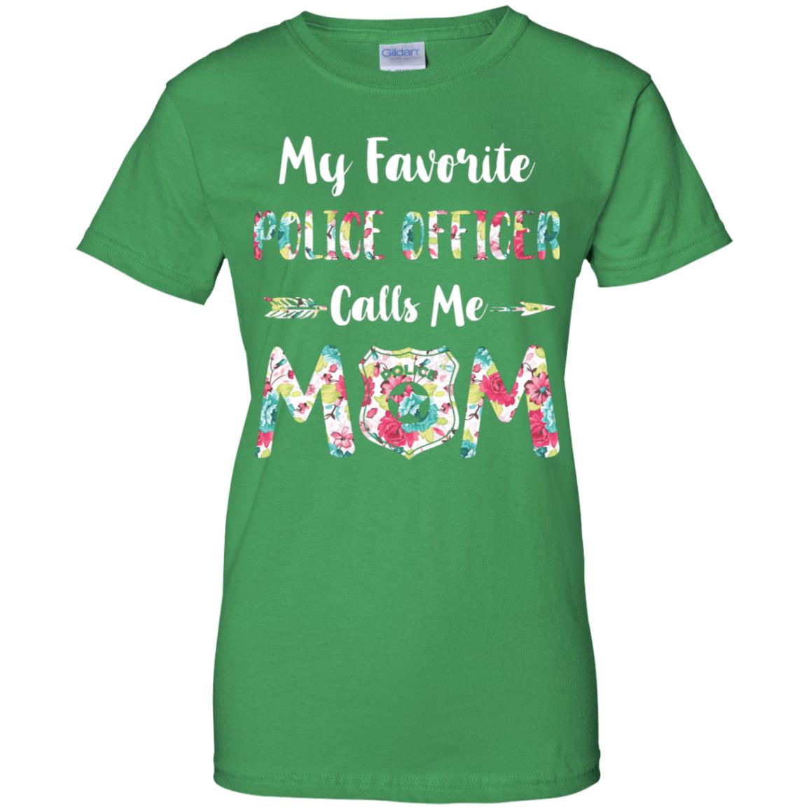Floral My Favorite Police Officer Calls Me Mom Mothers Day Gift T-Shirt & Hoodie | Teecentury.com