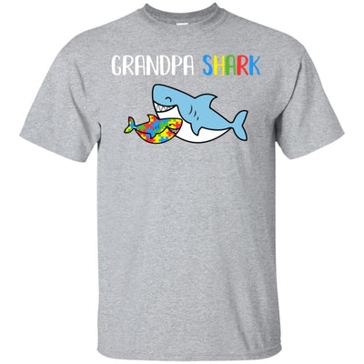 Grandpa Shark Support Autism Awareness For Grandchild T-Shirt & Hoodie | Teecentury.com