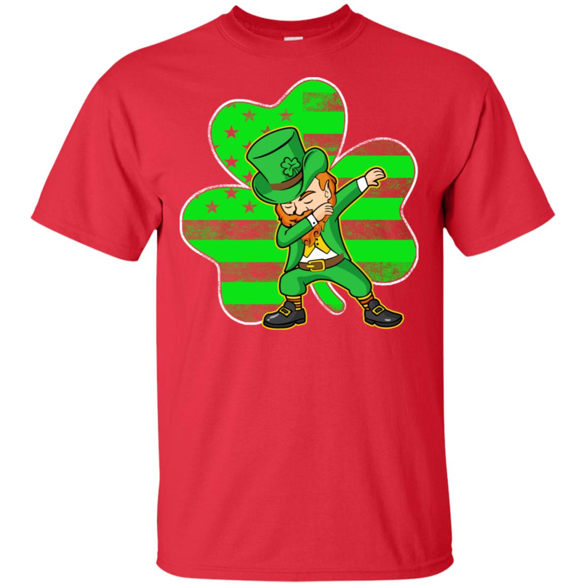 St Patricks Day Leprechaun Dabbing Dab American Flag T-Shirt & Hoodie | Teecentury.com