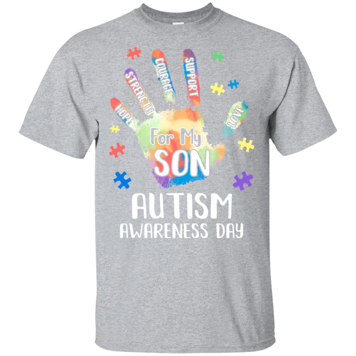 Support Autism Awareness For My Son Puzzle Gift T-Shirt & Hoodie | Teecentury.com