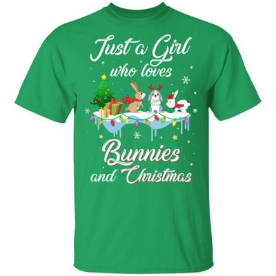 Just A Girl Who Loves Bunnies And Christmas Bunny Lover T-Shirt & Sweatshirt | Teecentury.com