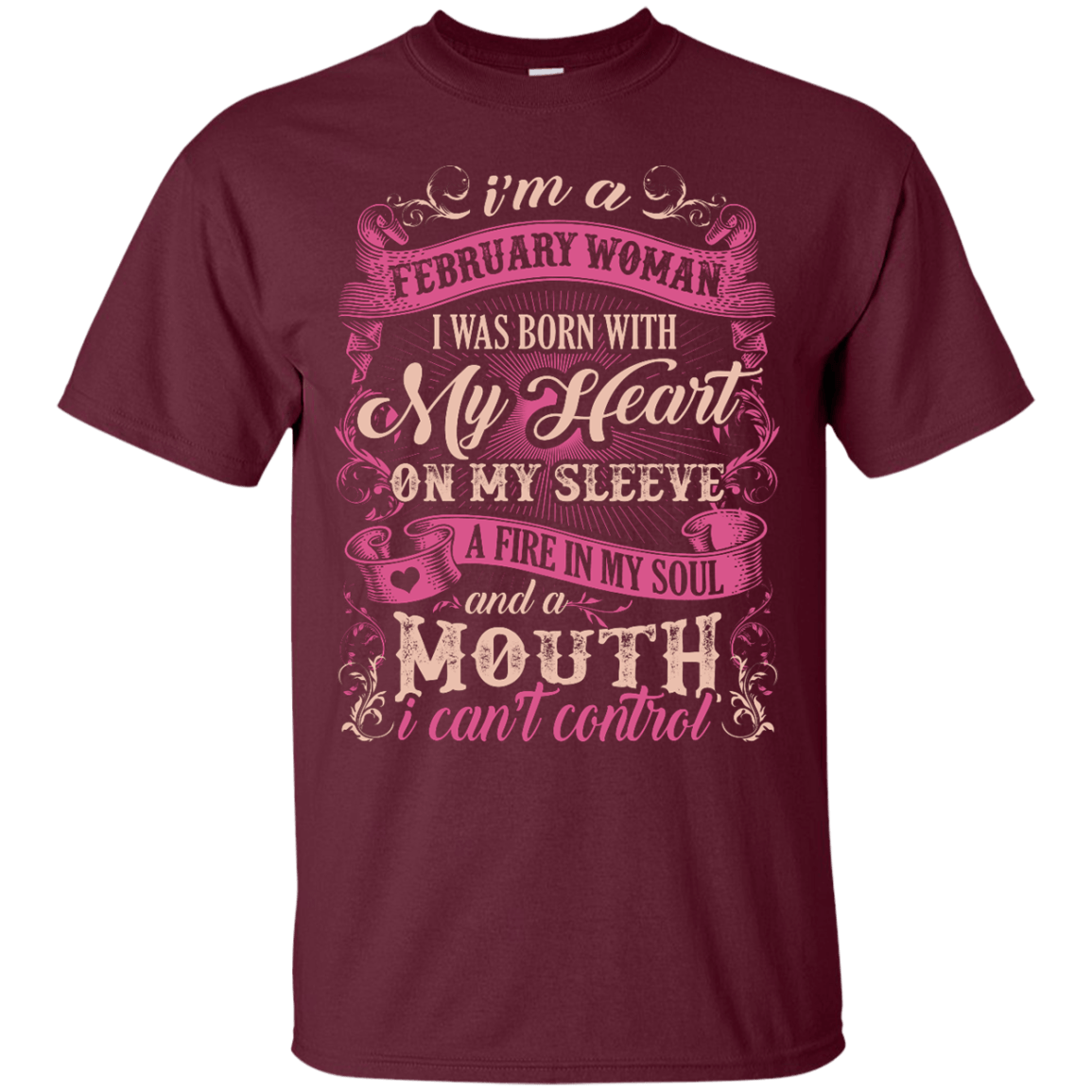 I Am A February Woman I Was Born With My Heart On My Sleeve T-Shirt & Hoodie | Teecentury.com