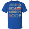 Legend Since March 2009 Vintage 13th Birthday Gifts Youth Youth Shirt | Teecentury.com