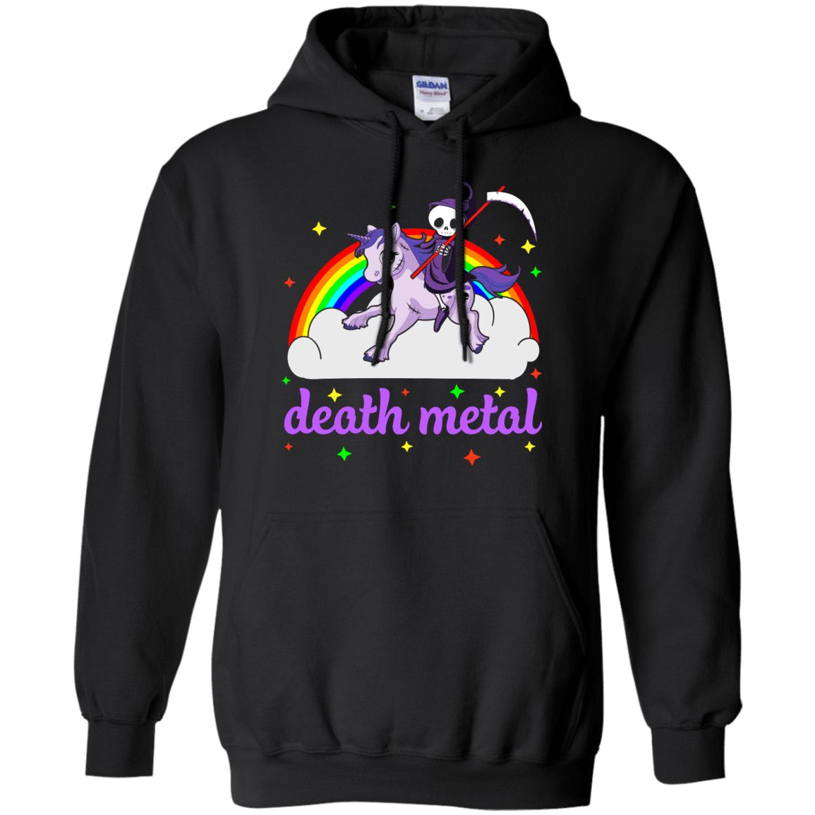Death Metal Rocker Rainbow Shirt Hoodie Unicorn Death Graphic Shirt Hoodie Teecentury