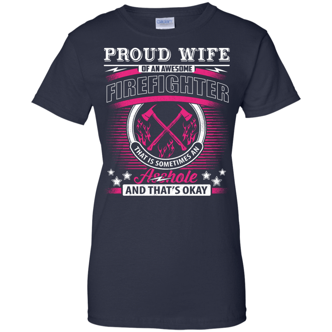 Proud Wife Of An Awesome Firefighter T-Shirt & Hoodie | Teecentury.com