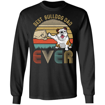 Vintage Best Bulldog Dad Ever Bump Fit Funny Dad Gifts T-Shirt & Hoodie | Teecentury.com