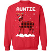 Auntie Deer Red Plaid Christmas Family Matching Pajamas T-Shirt & Sweatshirt | Teecentury.com