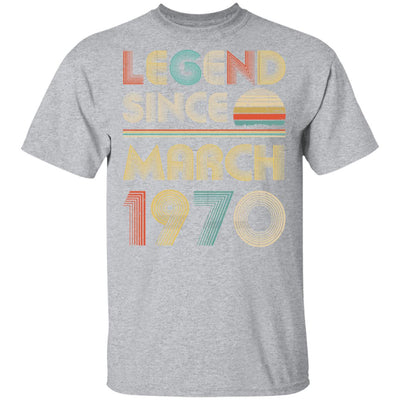 Legend Since March 1970 Vintage 52th Birthday Gifts T-Shirt & Hoodie | Teecentury.com